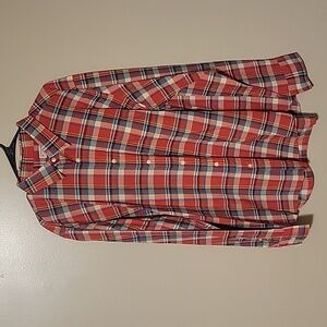 J. Crew Factory Red White‎ & Blue Pop-Over Plaid Longsleeve Shirt Mens Size XL